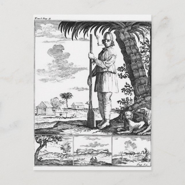 Postal Bucanero en las Antillas, 1686 (Anverso)