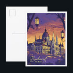 Postal Bucarest Rumanía Ilustracion de viajes de arte vin<br><div class="desc">Bucarest Rumanía Ilustracion de viajes de arte vintage</div>