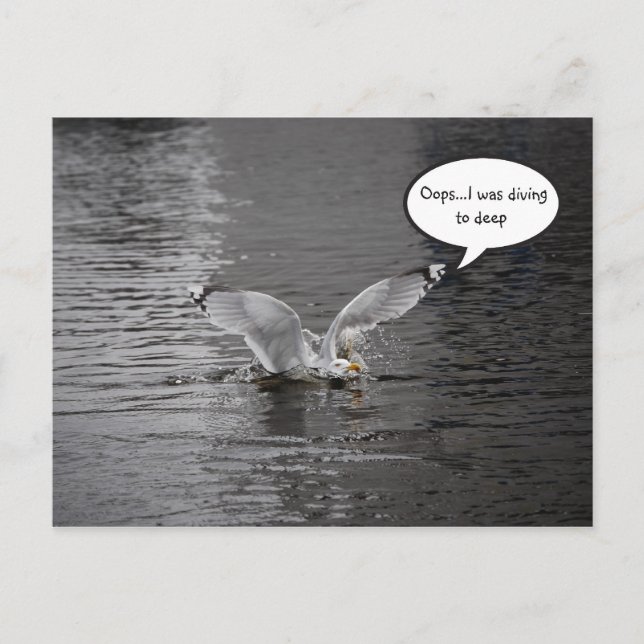 Postal Buceando a lo profundo (Anverso)