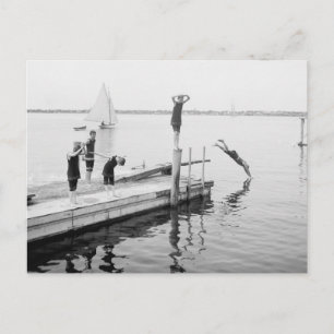 Postal Buceando desde el Muelle, 1904