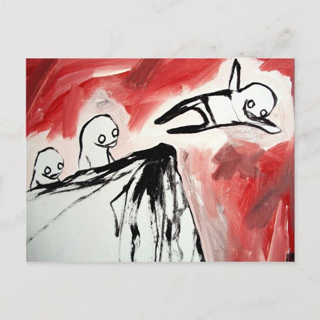 Postal buceo con hielo pingüino (Anverso)