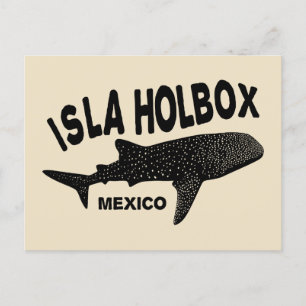 Postal Buceo con tiburones ballena Isla Holbox México