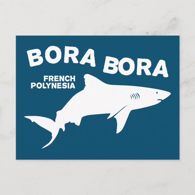 Postal Buceo con Tiburones en Bora Bora (Anverso)
