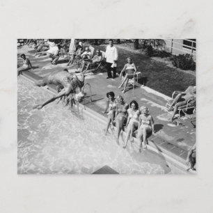 Postal Buceo en el Country Club, Los Ángeles, 1951