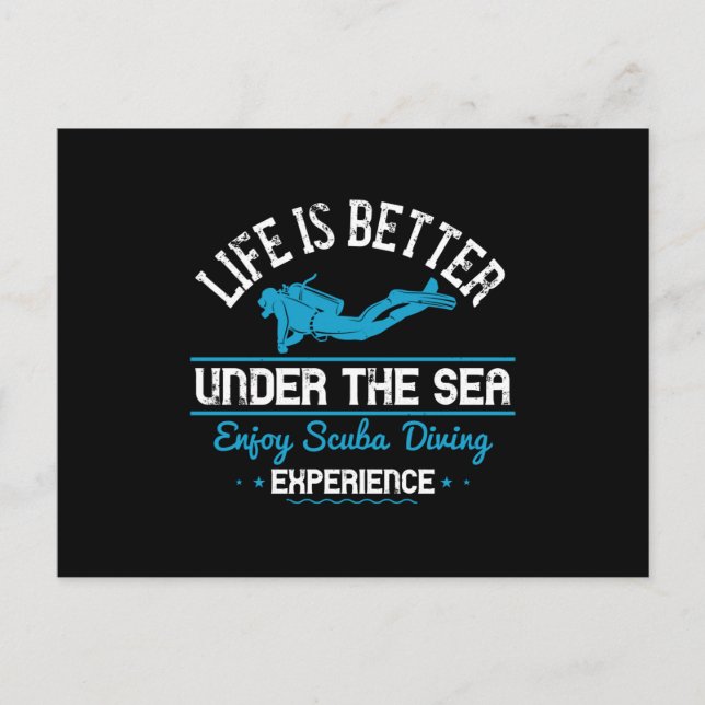 Postal Buceo - La Vida Es Mejor Bajo El Mar (Anverso)