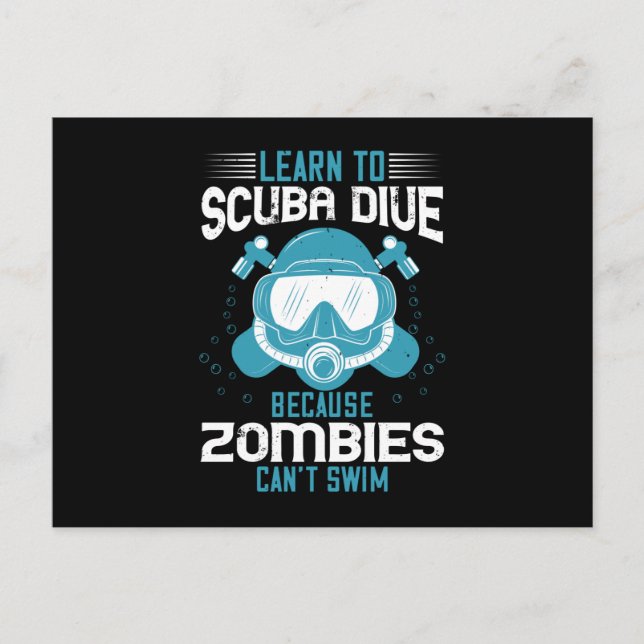 Postal Buceo - Los Zombies No Pueden Nadar Aprende Buceo (Anverso)