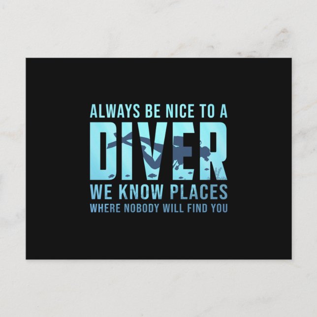 Postal Buceo Scuba Buceo Buceo Dive Divertida Idea de Reg (Anverso)