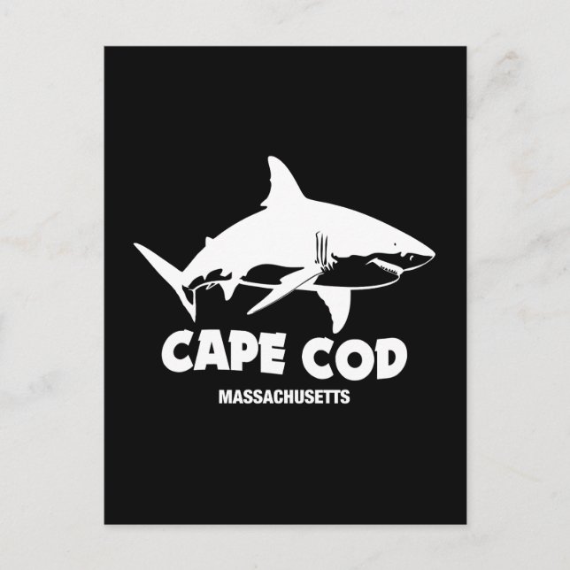 Postal Buceo Scuba con grandes tiburones blancos - Capuch (Anverso)
