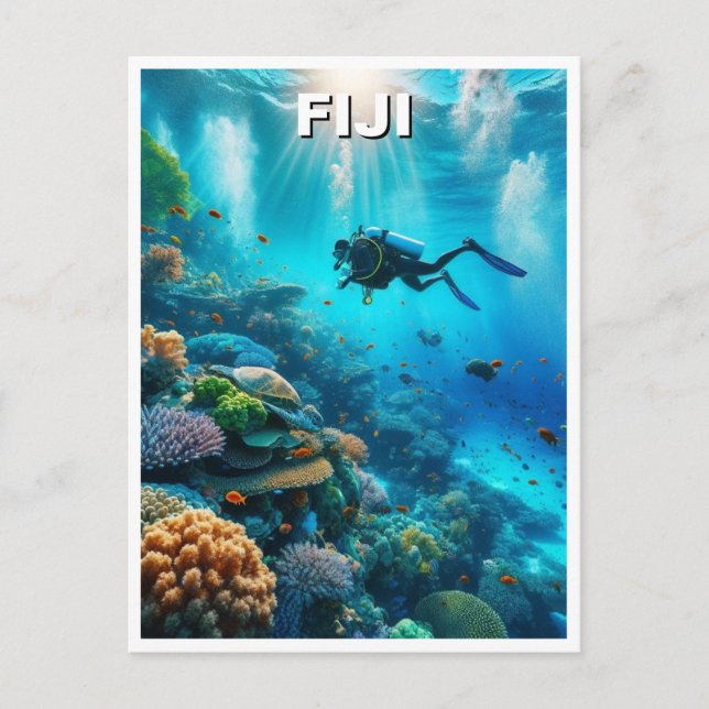 Postal Buceo Scuba en Fiyi (Anverso)