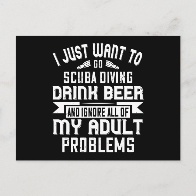 Postal Buceo - Solo Quiero Ir A Buceo Scuba (Anverso)