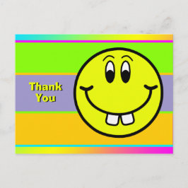 Postal Buck Teeth Sonriente Emoji facial Gracias Postcard
