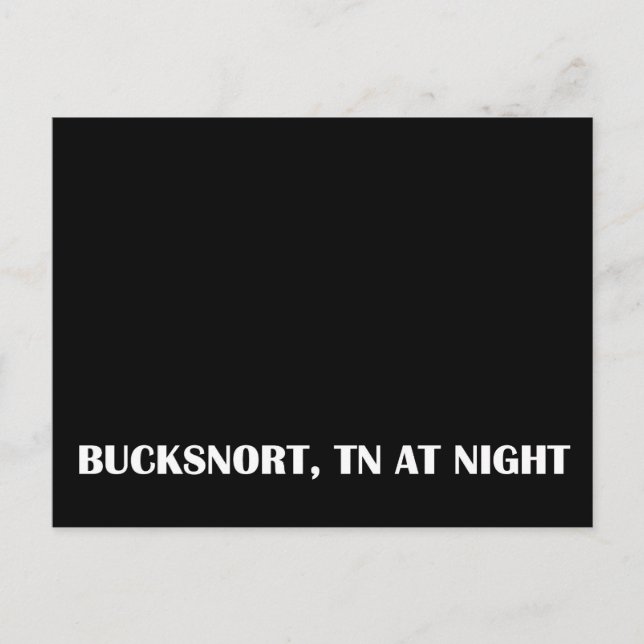 Postal Bucksnort, Tennessee por la noche (Anverso)