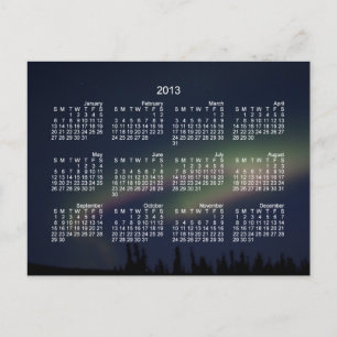 Postal Bucle de luces del norte; Calendario de 2013