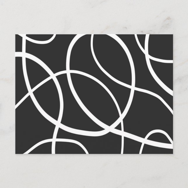 Postal Bucles blancos contra fondo negro (Anverso)