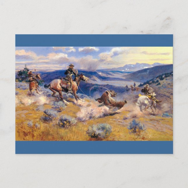 Postal Bucles de Charles M. Russell y caballos Swift (191 (Anverso)