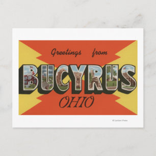 Postal Bucyrus, OhioGrandes Escenas de letrasBucyrus, OH