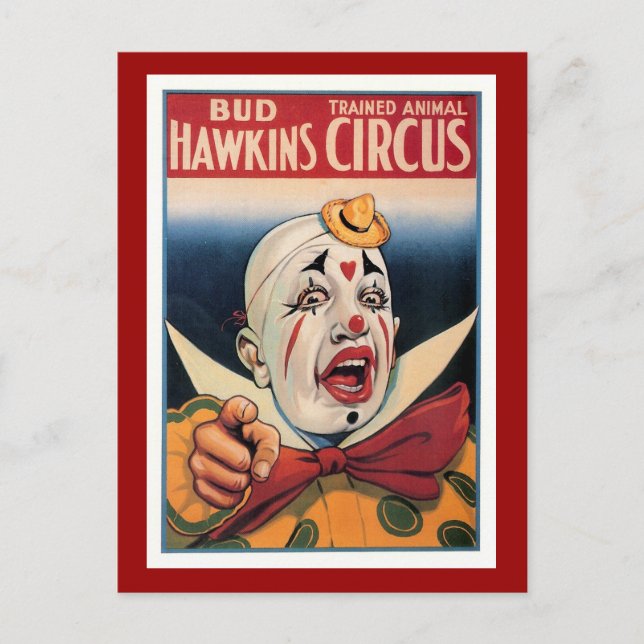 Postal Bud Hawkins Vintage Circus (Anverso)