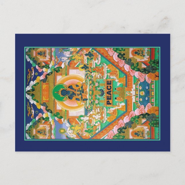 Postal Buda de la Paz: Akshobhya: Thangka tibetano: (Anverso)