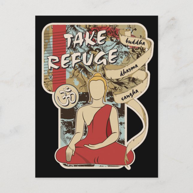 Postal Buda, Dharma y Sangha (Anverso)