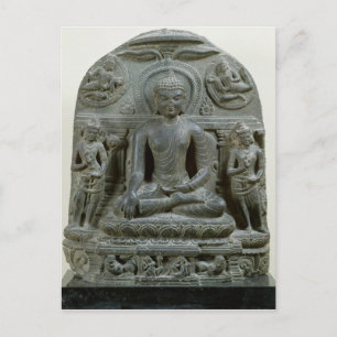 Postal Buda sentado en meditación