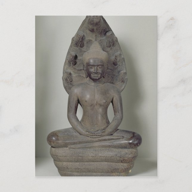 Postal Buda sentado en meditación en Naga, Angkor (Anverso)