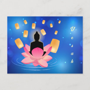 Postal Buda Vesak Day en Lotus Lantern Vaisakha