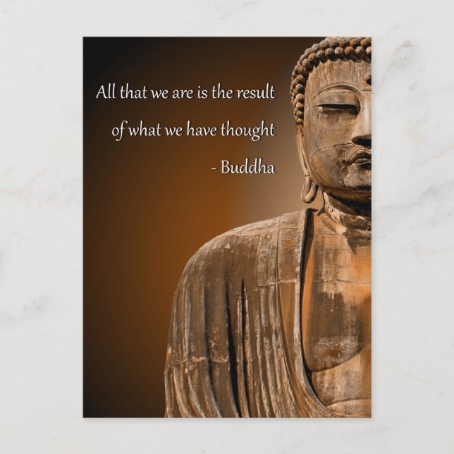 Postal Buda Zen Cita Pensamiento Espiritual Inspirador (Anverso)