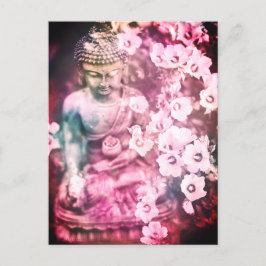 Postal *Buda Zen de Meditación Flores Rosadas Meditar*