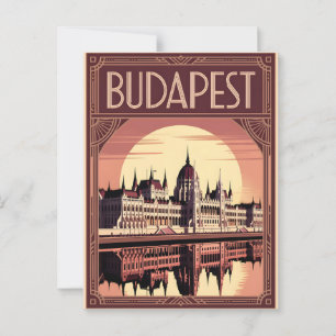 Postal Budapest art deco vintage