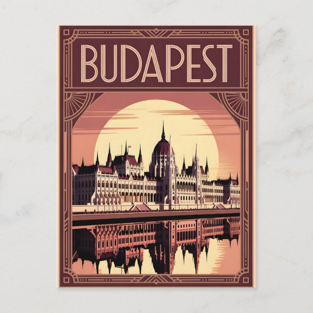 Postal Budapest art deco vintage (Anverso)