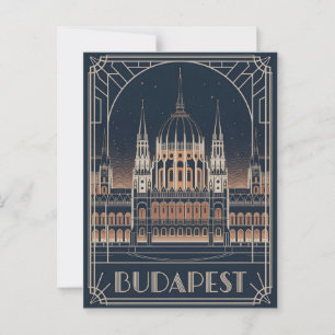 Postal Budapest art deco vintage