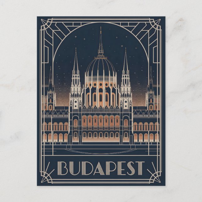 Postal Budapest art deco vintage (Anverso)