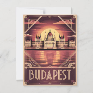 Postal Budapest art deco vintage