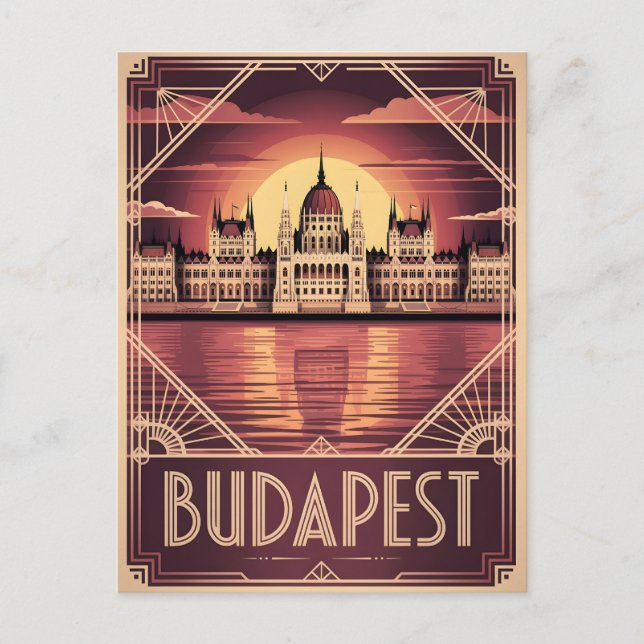 Postal Budapest art deco vintage (Anverso)