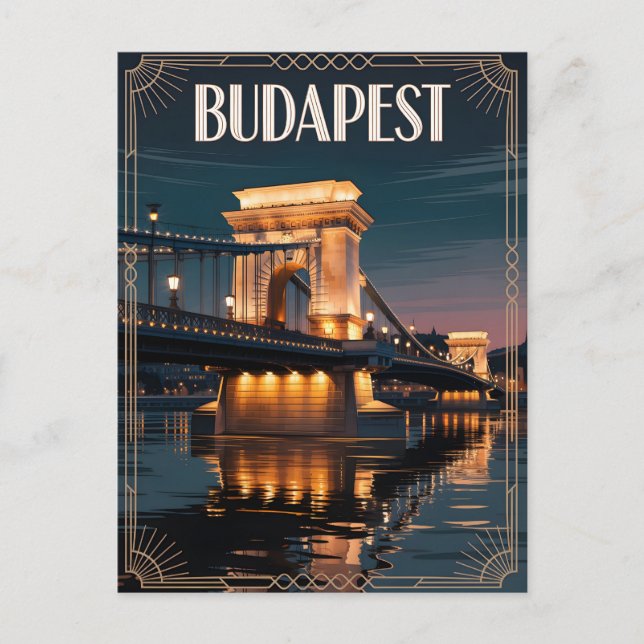 Postal Budapest art deco vintage (Anverso)