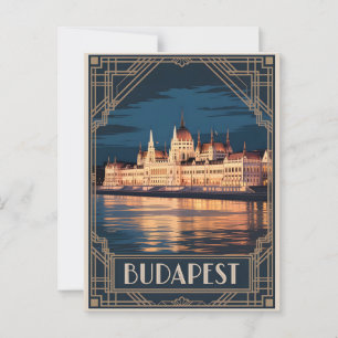 Postal Budapest art deco vintage