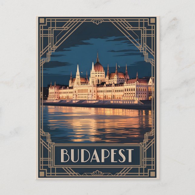 Postal Budapest art deco vintage (Anverso)