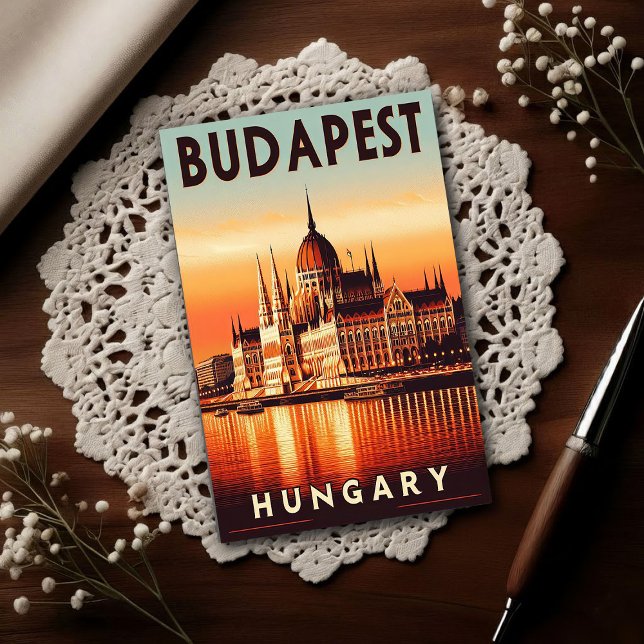 Postal Budapest de Noche – Un Viaje Vintage (Subido por el creador)
