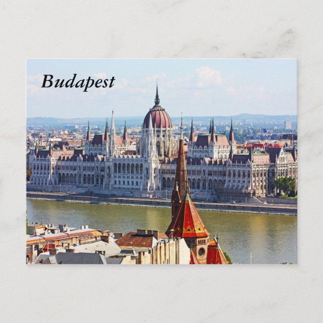 Postal Budapest, el edificio del parlamento, Budapest (Anverso)