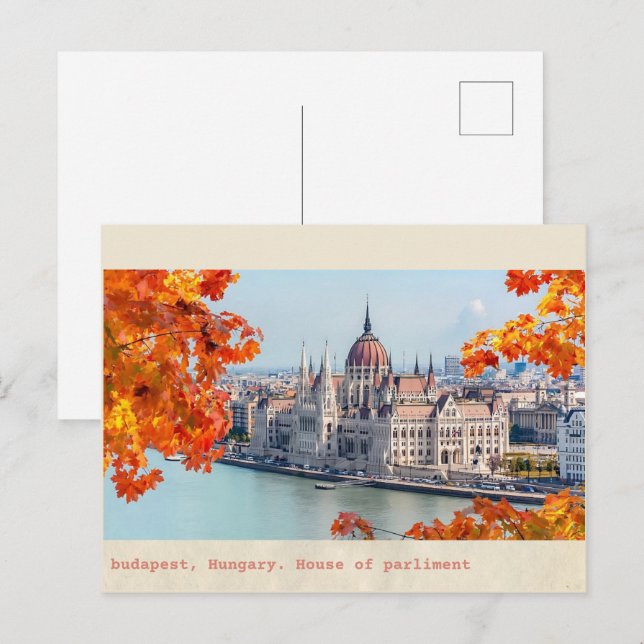 Postal budapest hungría casa vintage del parlamento (Anverso / Reverso)
