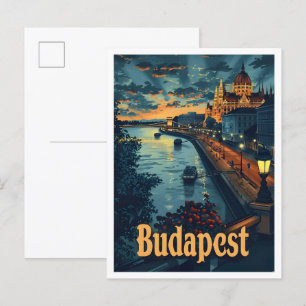 Postal Budapest Hungría clásica arte Retro Viaje de época