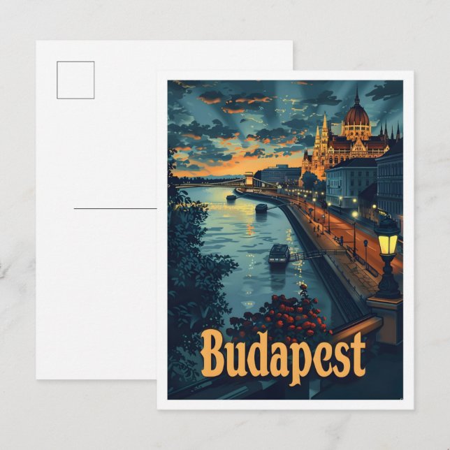 Postal Budapest Hungría clásica arte Retro Viaje de época (Anverso / Reverso)
