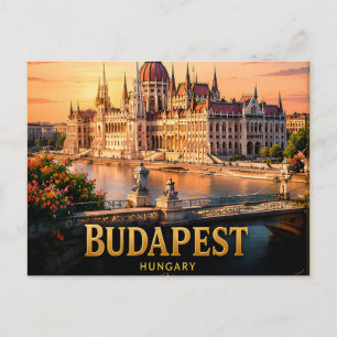Postal Budapest Hungría Danubio Ciudad Europea de Descans