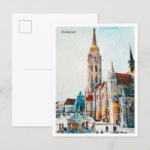 Postal Budapest Hungría Hermosa ciudad de pintura de petr