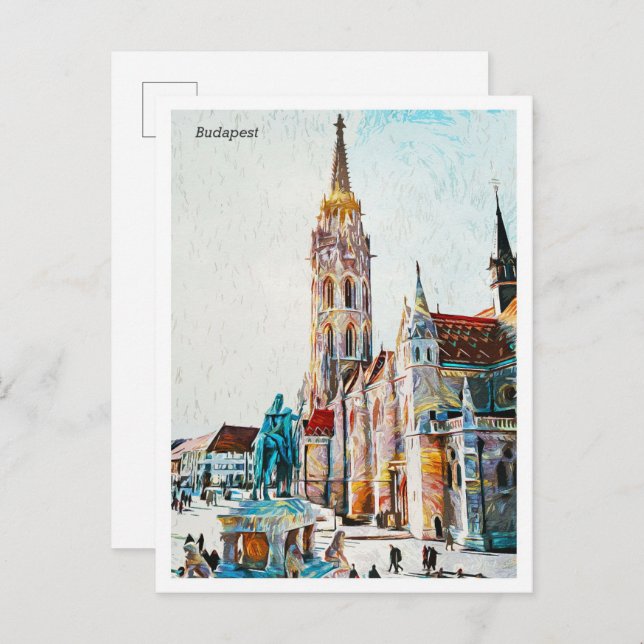 Postal Budapest Hungría Hermosa ciudad de pintura de petr (Anverso / Reverso)