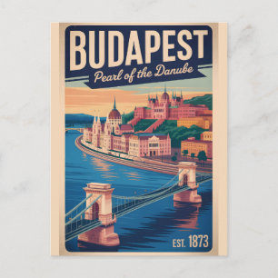 Postal Budapest Hungría Paisaje Urbano Retro de Viaje