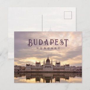 Postal Budapest Hungría parlamento paisaje viaje foto