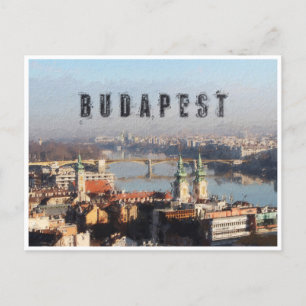 Postal Budapest Hungría Viaje arte Viaje recuerdo retro d