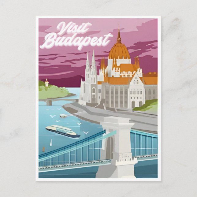 Postal Budapest Hungría Viaje arte Viaje recuerdo retro d (Anverso)