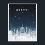Postal Budapest Hungría Viaje arte Viaje recuerdo retro d<br><div class="desc">vintage,  retro,  viajes,  moderno,  acuarela,  clásico,  Budapest Hungría,  recuerdo,  vacaciones,  hungría, </div>